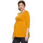 Maternity A:glow Pleat Front Tee, Women's, Size: L-mat, Drk Orange