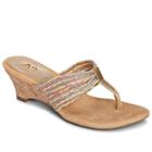 A2 By Aerosoles Mound Over Women's Thong Wedge Sandals, Size: Medium (8), Dark Beige