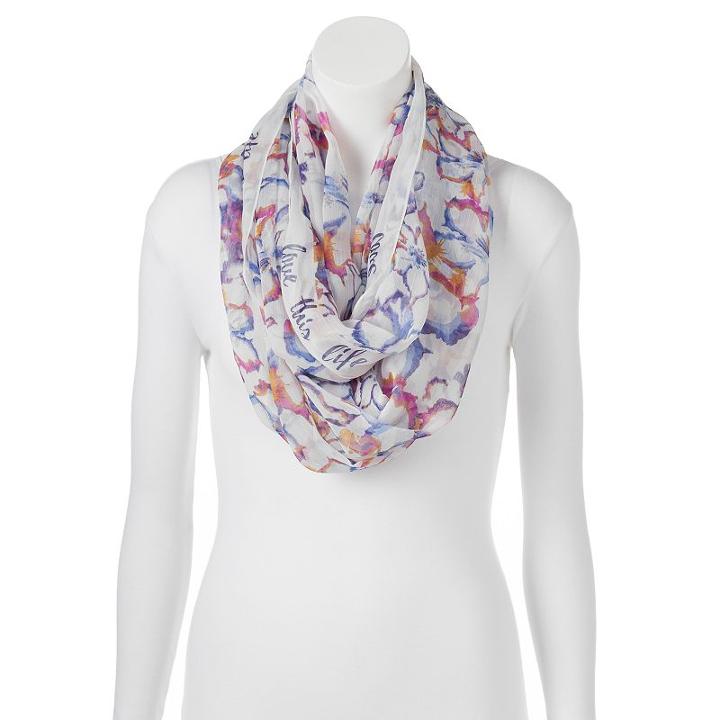 Love This Life Inspirational Hibiscus Infinity Scarf, Women's, Ovrfl Oth