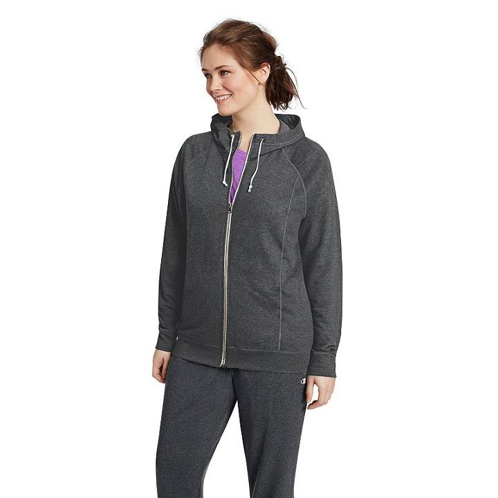 Plus Size Champion Hooded French Terry Jacket, Women's, Size: 1xl, Orange Oth