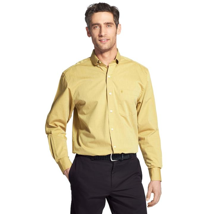 Men's Izod Premium Essentials Classic-fit Button-down Shirt, Size: Xl, Yellow