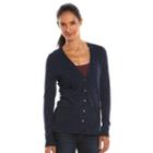 Women's Sonoma Goods For Life&trade; Solid Cardigan, Size: Xs, Dark Blue