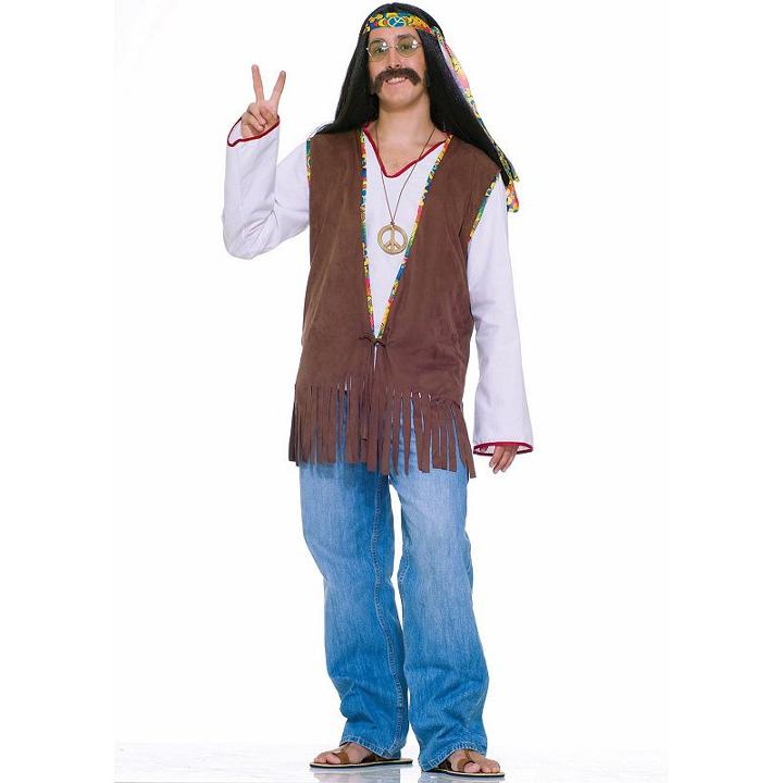 Adult Faux-suede Hippie Costume Vest, Men's, Size: Standard, Brown