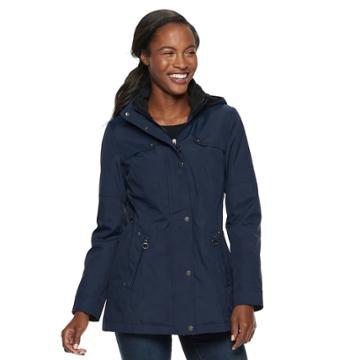 Women's Weathercast Hooded Bonded Anorak Jacket, Size: Small, Grey