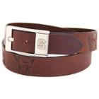 Men's North Carolina State Wolfpack Brandish Leather Belt, Size: 32, Brown