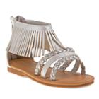 Laura Ashley Toddler Girls' Fringe Ankle Cuff Sandals, Girl's, Size: 9 T, Silver