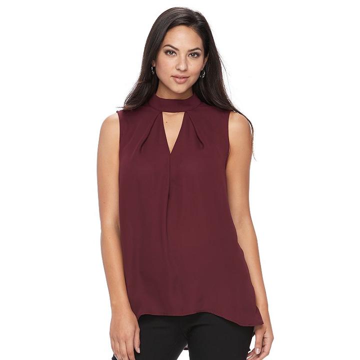 Women's Apt. 9&reg; Cutout Mockneck Top, Size: Small, Red