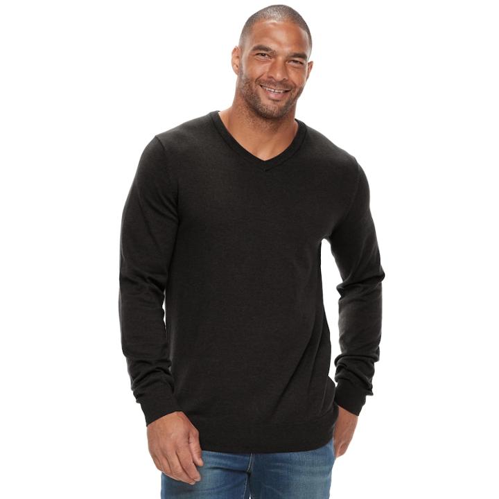 Big & Tall Sonoma Goods For Life&trade; Classic-fit Coolmax V-neck Sweater, Men's, Size: 3xl Tall, Dark Brown