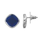 Chaps Blue Square Earrings, Women's, Navy