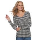 Women's Croft & Barrow&reg; Essential V-neck Top, Size: Xxl, Dark Brown