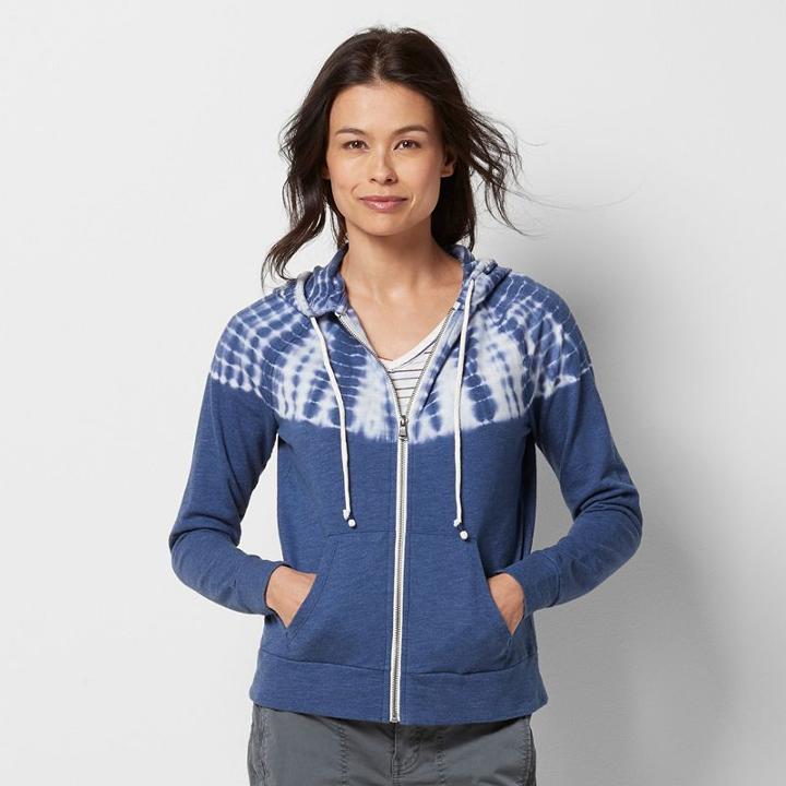 Petite Sonoma Goods For Life&trade; Tie-dye Hoodie, Women's, Size: Xl Petite, Dark Blue
