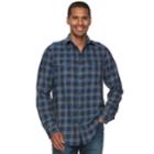 Men's Sonoma Goods For Life&trade; Slim-fit Plaid Flannel Button-down Shirt, Size: Small, Med Blue
