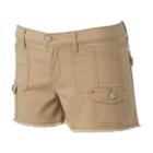 Juniors' Mudd&reg; Cargo Utility Shortie Shorts, Teens, Size: 7, Beige