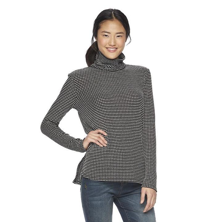 Juniors' Mudd&reg; High-low Turtleneck Top, Girl's, Size: Small, Black