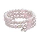 Pink Simulated Pearl Coil Bracelet, Women's