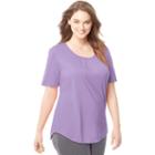 Plus Size Just My Size Shirred Scoopneck Tee, Women's, Size: 3xl, Med Purple