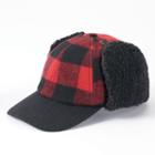 Men's Urban Pipeline&reg; Buffalo Check Earflap Baseball Hat, Size: L/xl, Red