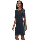 Women's Hope & Harlow Lace Athleasure Dress, Size: 8, Blue (navy)