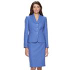 Le Suit Texture 3 Bottom Jacket Skirt Suit, Women's, Size: 16, Med Blue
