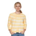 Women's Sonoma Goods For Life&trade; Print French Terry Sweatshirt, Size: Large, Med Yellow