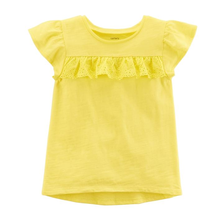 Girls 4-8 Carter's Ruffle High-low Tee, Size: 8, Yellow