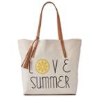 Sonoma Goods For Life&trade; Canvas Printed Tote, Women's, Dark Beige