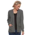 Women's Croft & Barrow&reg; Essential Open Front Cardigan, Size: Medium, Dark Grey