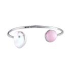 Pink Opal, Keishi Freshwater Cultured Pearl & Diamond Accent Sterling Silver Cuff Bracelet, Women's, Size: 7