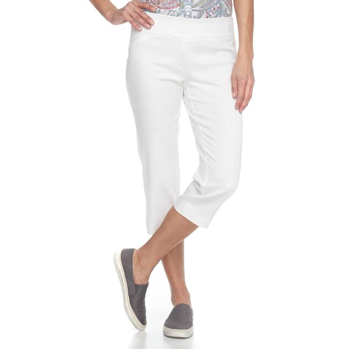 Women's Croft & Barrow&reg; Polished Pull-on Capris, Size: 4, White