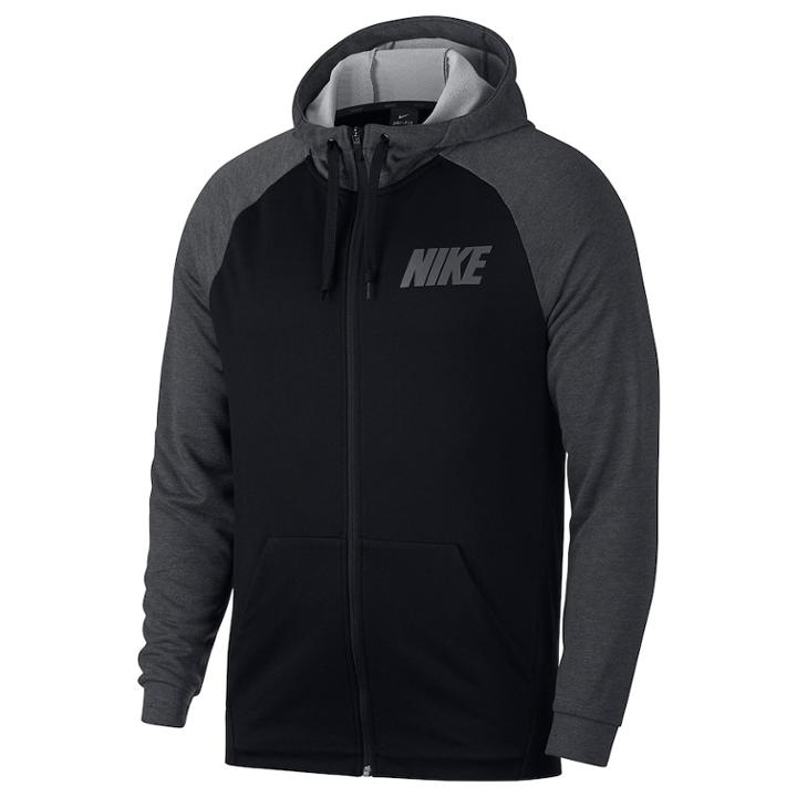 Men's Nike French Terry Dry Full-zip Hoodie, Size: Medium, Grey (charcoal)