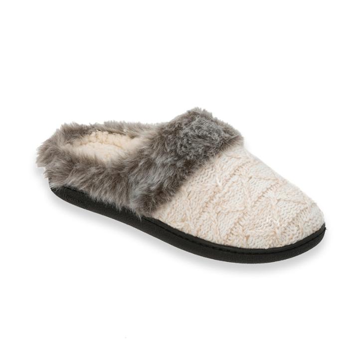 Women's Dearfoams Textured Knit Slippers, Size: Small, Beige Oth