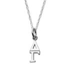 Delta Gamma, Logoart Sterling Silver Sorority Pendant Necklace, Women's, Size: 18, Grey