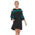 Women's Nina Leonard Oversized Sleeve Cold-shoulder Dress, Size: Xl, Oxford