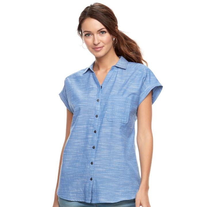 Women's Sonoma Goods For Life&trade; Dolman Shirt, Size: Medium, Blue