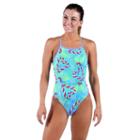 Women's Dolfin Uglies V-2 Holiday Graphic One-piece Swimsuit, Size: 32 Comp, Brt Pink