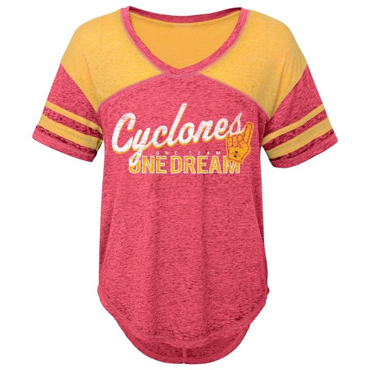 Juniors' Iowa State Cyclones Football Tee, Women's, Size: Large, Dark Red