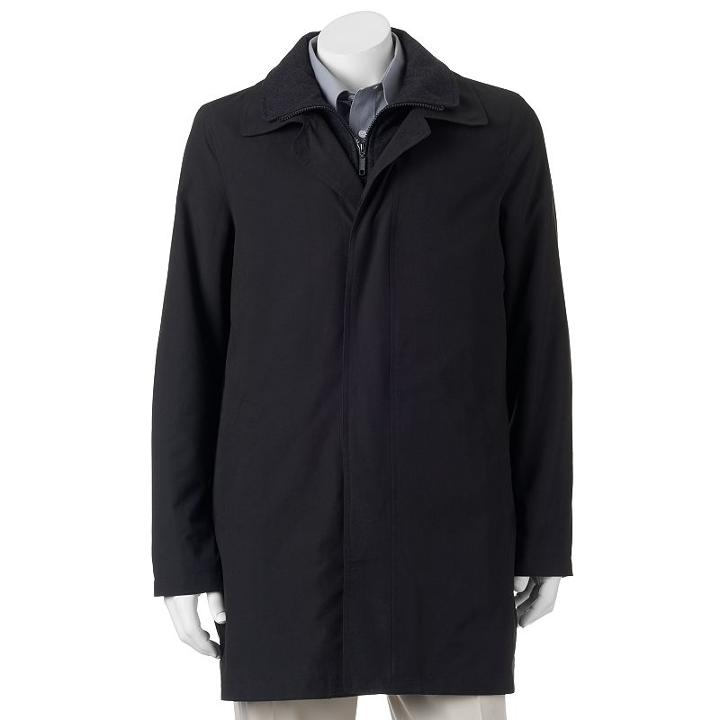Men's Savile Row Edgar Classic-fit All-weather Coat, Size: Xl, Black