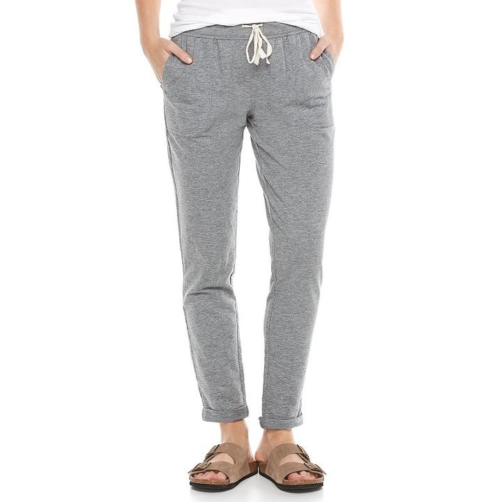 Sonoma Goods For Life, Women's &trade; Beach Fleece Cuffed Pants, Size: Medium, Med Grey