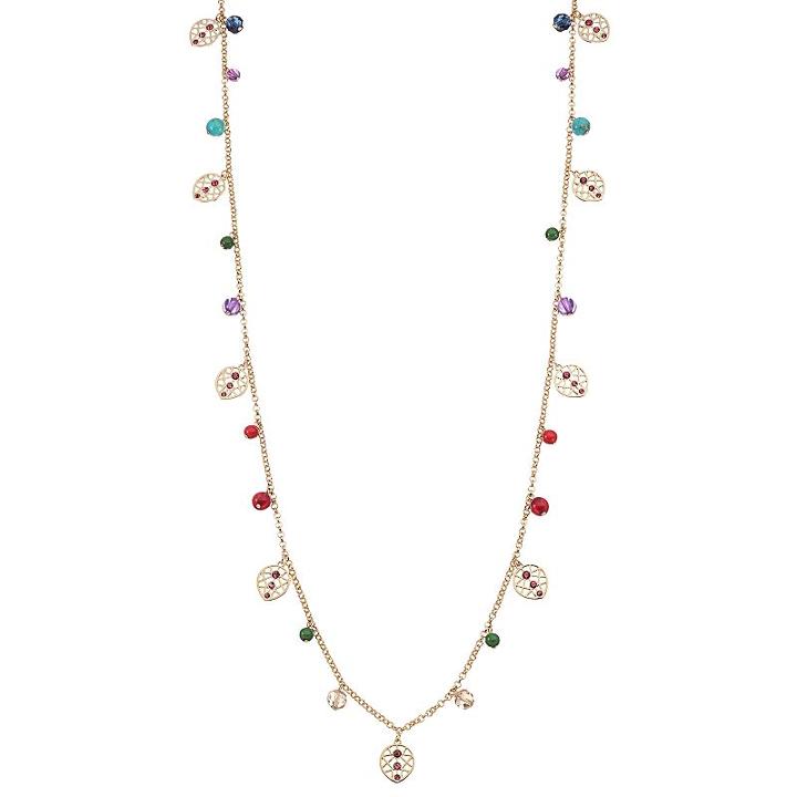 Chaps Long Beaded Filigree Station Necklace, Women's, Multicolor