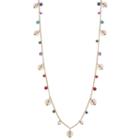 Chaps Long Beaded Filigree Station Necklace, Women's, Multicolor