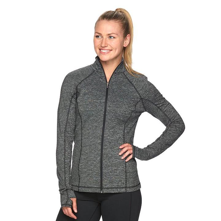Women's Tek Gear&reg; Space-dye Workout Jacket, Size: Xl, Black