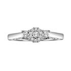 Love Always Round-cut Engagement Ring In Platinum Over Silver (1/5 Ct. T.w.), Women's, Size: 6.50, White
