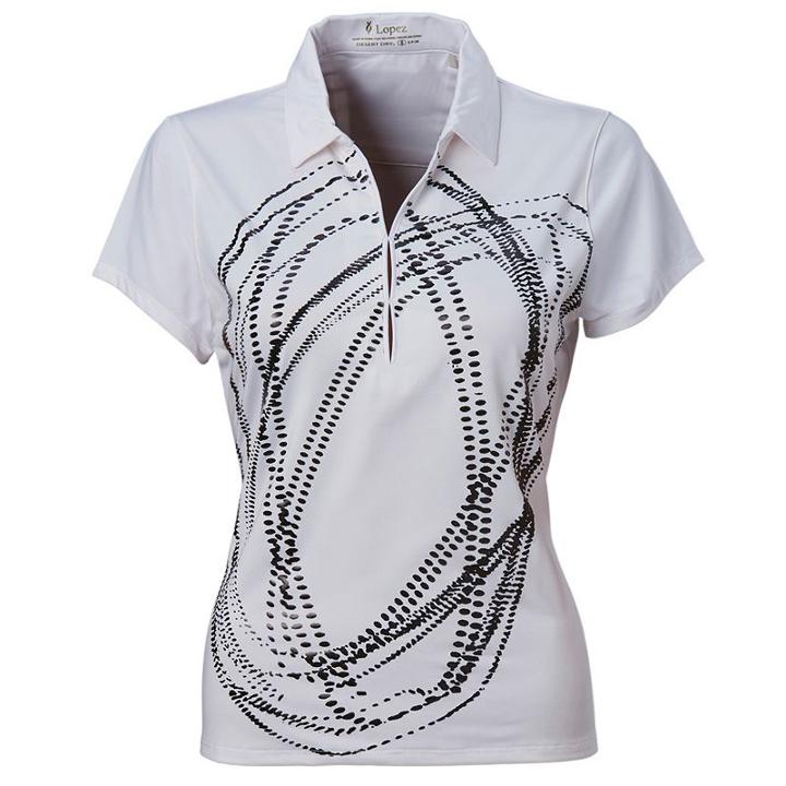 Women's Nancy Lopez Dance Golf Polo, Size: Medium, White