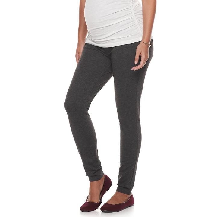Maternity A:glow Full Belly Panel Skinny Ponte Pants, Women's, Size: M-mat, Dark Grey