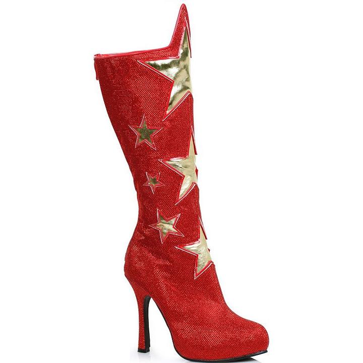 Adult Red Superhero Star Costume Boots, Size: 8