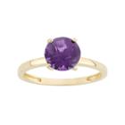 Amethyst 10k Gold Solitaire Ring, Women's, Size: 5, Purple