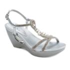 Andrew Geller Allisandra Women's Wedge Sandals, Size: Medium (6.5), Silver