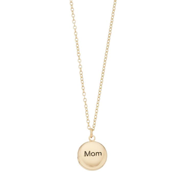 Lc Lauren Conrad Mom Nickel Free Locket Necklace, Women's, Gold