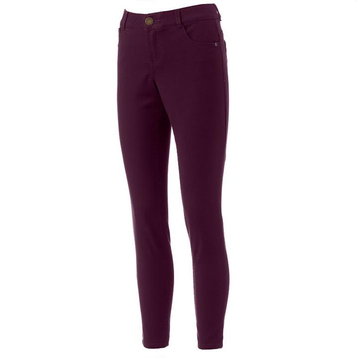 Women's Artisan Crafted By Democracy Slimming Curvy Fit Skinny Pants, Size: 8, Drk Purple