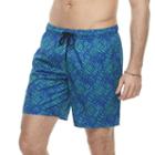 Men's Marc Anthony Slim-fit Stretch Swim Trunks, Size: 38, Blue